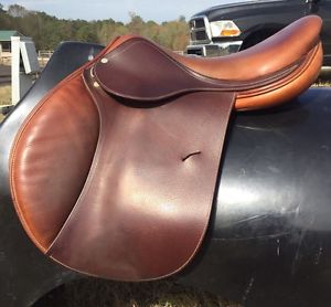 Used 17.5" Antares Jumping Saddle, Wide Tree