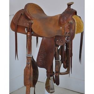 Used 16" Oliver Saddle Shop Handmade Ranch Saddle Code: C16OLIVERRAN58FL
