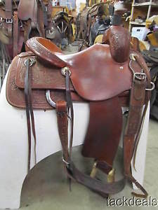 Crazy W Ranch Cutter Cutting Saddle 15" Custom Made in NC Lightly Used