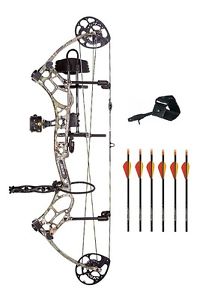 New 2016 Bear Archery Threat RTH 70# RH Bow Package Xtra Camo w/ Arrows Release