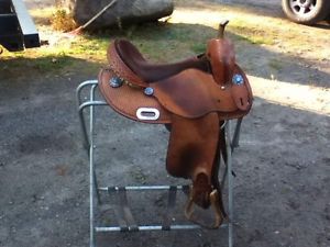 Custom RS Barrel Racing Saddle, 15" Seat, 7" Gullet