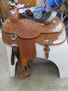 Showman USA Made Silver Show Saddle 16" Used & Good Condition