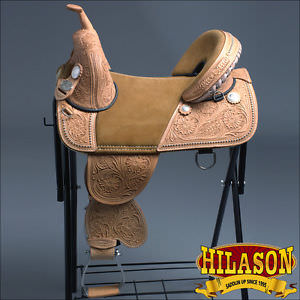 TW202BZ-F CLASSIC HILASON TREELESS WESTERN TRAIL BARREL RACING LEATHER SADDLE 16