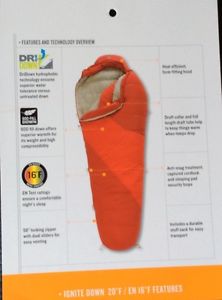 KELTY IGNITE DRIDOWN 20 F 600 FILL DOWN SLEEPING BAG