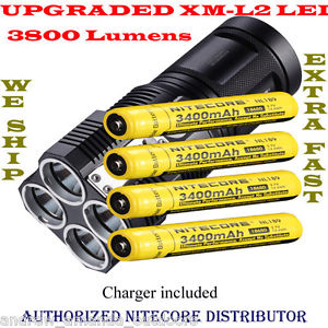 Nitecore Tiny Monster TM26 Flashlight - XM-L2 - 4000 Lumens w/4x NL189 18650