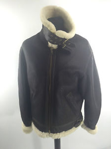 SHEARLING Type B-3 Veste Cuir Véritable Peau de mouton Agneau Aviateur Armée