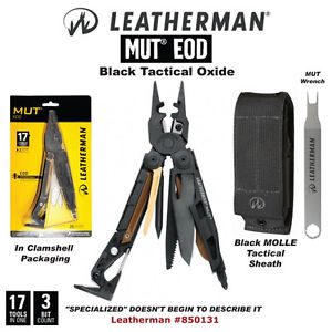 Leatherman Black MUT EOD Multi-Tool with Molle Black Sheath, Bit Kit and Wrench