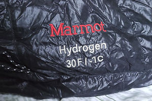 Marmot Hydrogen 900 fill power goose down sleeping bag. Long length.