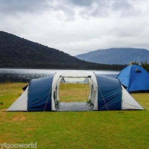 12 Person Family Camping Tent Canvas Swag Hiking Beach Fishing Outdoor 2 Room AU