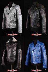 HAUT WAY Blouson moto Cuir Véritable Veste en cuir XS - 3XL divers Couleurs