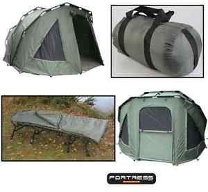 NGT Carp Fishing 2 Man 3 Rib Fortress Bivvy Tent + Saber 4 Seasons Sleeping Bag