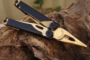 Leatherman Wave Multi-Tool Black Oxide Handles 24K Gold Functions Molle Sheath