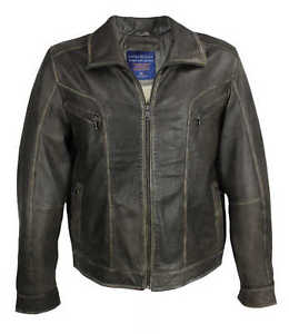 David Moore Homme Veste Cuir Agneau Véritable marron antique olive NEUF 9110