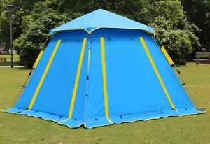 Sky Blue 3-4 Persons POP UP Outdoor Waterproof Beach Camping Hiking Tent #