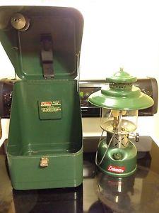 Coleman 228E 7/61 Metallic Lantern And Excellent Metal Case ! Works Great !
