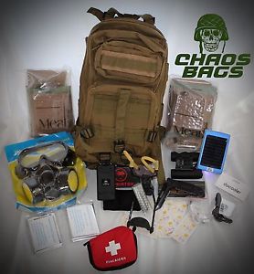 CHAOS BAGS: Disaster Emergency Survival Kit Bug Out Riot Go Bag Military Defense