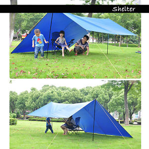 Large Canopy Tarp Tent Waterproof Shelter for Outdoor Camping Family