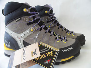 Salewa Women's WS Rapace GTX Grey/Yellow Mountaineering Boots, Size 7-1/2