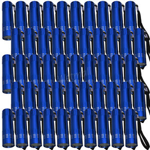 LOT OF 180 Wholesale Superbright Blue 9-LED Flashlight Torch Light Lamp