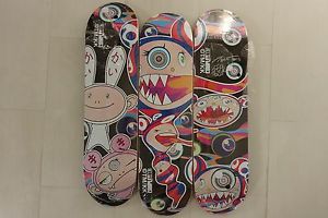Takashi Murakami ComplexCon 2016 3 Skate Deck Set Mr Dob Kaikai Kiki Eyes SIGNED