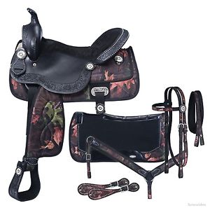 16 Inch Pro Trail Western Saddle Package -7 Piece-Eclipse -Black Camo Print