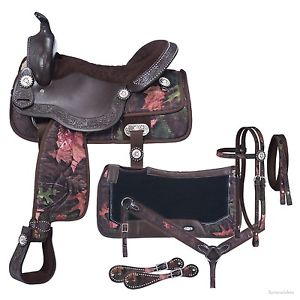 15 Inch Pro Trail Western Saddle Package -7 Piece-Eclipse -Brown Camo Print