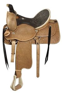 Roper Saddle Leather Seat 16" FQHB Warrantied for Roping 2 Colors available NEW