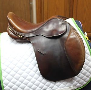 Used Bates Caprilli Close Contact Saddle - 16" Medium/Adjustable Tree