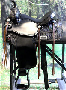 TT106BK-F HILASON FLEX-TREE TRAIL PLEASURE ENDURANCE WESTERN SADDLE 15" 16" 17"