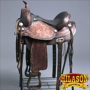 HILASON FLEX-TREE TRAIL PLEASURE ENDURANCE WESTERN LEATHER SADDLE 14 15 16 17 18