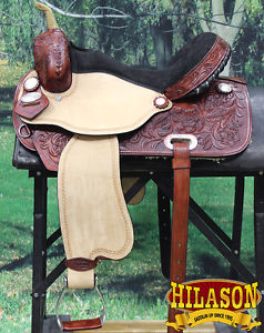 TT204MRED-F HILASON WESTERN FLEX TREE BARREL RACING TRAIL RIDING HORSE SADDLE 17