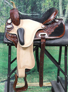 HILASON WESTERN DRESSAGE FLEX TREE BARREL RACING TRAIL RIDING SADDLE 14 15 16 17