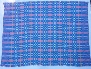 Vintage BRYNKIR of Wales New Wool Double Sided Bed Cabin Throw Blanket 72"X92"
