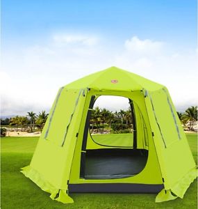3-4 Persons Camping Hiking Six Corner Double Lining Tent Outdoor Waterproof *