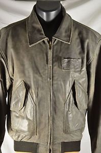 ALPHA INDUSTRIES VESTE HOMME EN CUIR GR. L BEAU ÉTAT USED LOOK