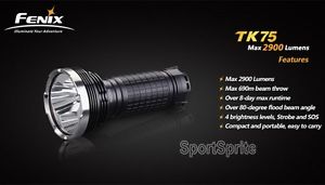 Fenix TK75 2900 Lumens 4*CREE XM-L2 U2 6 Mode 18650 search resue LED Flashlight