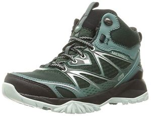 Merrell Women's Capra Bolt Mid Waterproof Hiking Boot Pine Grove 8.5 B(M)... New