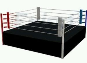 Boxing Ring Canvas Top Quality 14X 14 with 3 feet drop All Raond Black Blue