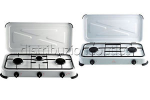CUCINA DA CAMPEGGIO A 2 E 3 FUOCHI FORNELLO A GAS DCG PER CAMPER E ROULOTTE