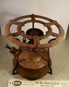 Old Antique Military Brass Camp stove Juwel 6 G B Gustav Barthel Made in Germany