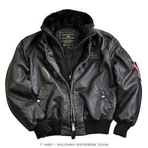 Alpha Industries MA-1 D-TEC FL Veste en cuir, Simili-cuir, noir, noir, 123106