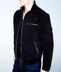 Neuf - HUGO BOSS noir - Veste en cuir -gr. 58 XL - gr-Anaton - Cuir sauvage noir