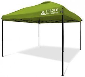 Leader Accessories 10x10 Straight Wall Instant Canopy Green Including Wheeled
