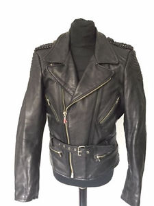 HEIN GERICKE Veste En Cuir Véritable Moteur Rocker Biker Aviateur Taille 50 C368