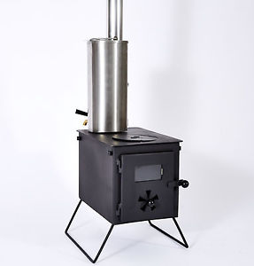 Outbacker® Firebox Wood Burning Stove & Water Boiler Package + Free Carry Bag