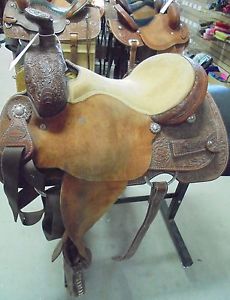 14.5" ED + MARTHA WRIGHT TEAM ROPING WESTERN SADDLE 3 1026 2