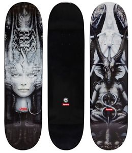 Supreme Giger Box Logo H.R.  Spel LI  Black Skate Deck Skateboard  Set Two Decks