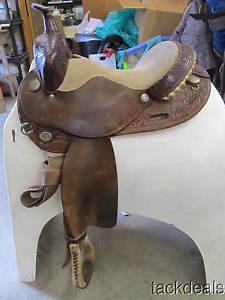 Circle Y Connie Combs Hand Made Barrel Saddle 14" Good Used Condition