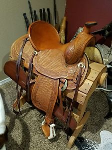 Top Quality15 1/2" in Circle Y  Saddle Gorgeous! Hand Tooled Sample. 1 of a kind