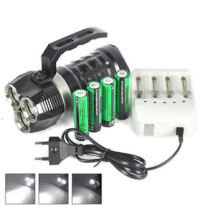 Handheld 3x XM-L2 LED 8000LM Scuba Diving Flashlight Underwater 200M Torch 18650